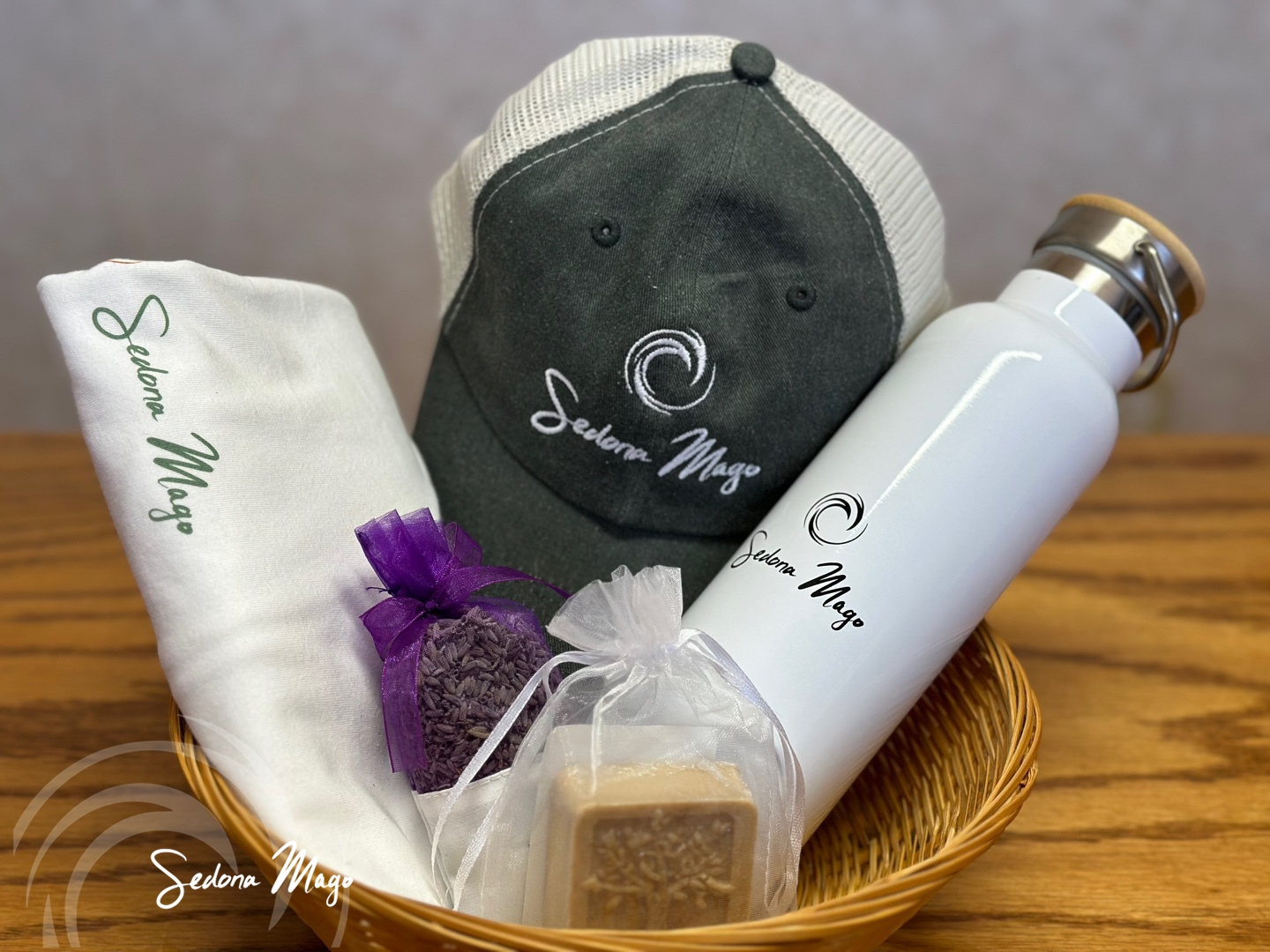 Mago-Gift-Basket_-Hat-T-shirt-Water-bottle-Lavender-Soap-2